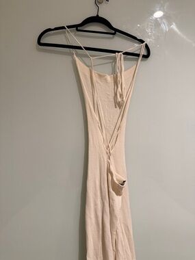 ALOHA Collection Cream Backless Slip Dress